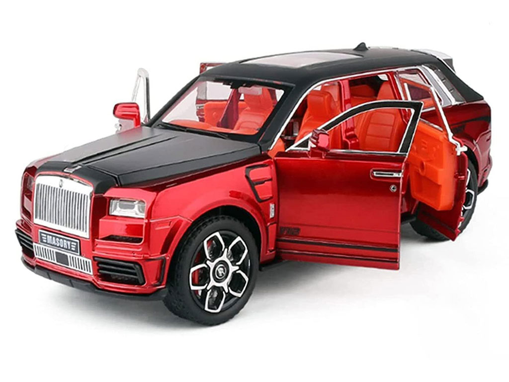 ماشین فلزی عقب کش، موزیکال و چراغدار مدل شاسی رولزرویس ماسوری دو رنگ اسباب بازی