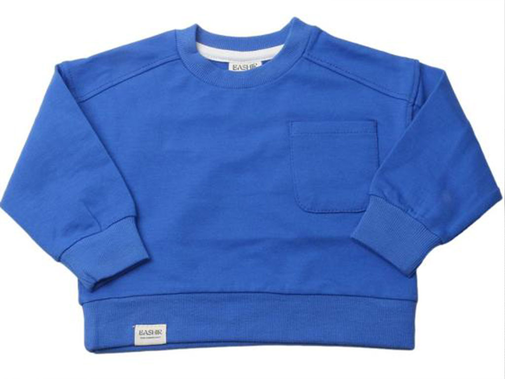 بلوز آستین بلند دورس نوزادی پسرانه رنگ آبی کاربنی بشیر Bashir