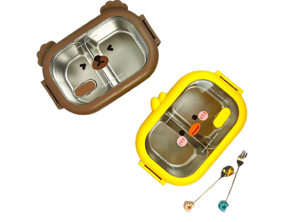 ظرف غذا داخل استیل مدل حیوانات با قفل دو طرفه