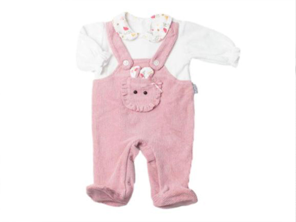 سرهمی جوراب دار مخمل نوزادی دخترانه رنگ صورتی بلوجوی bello joy