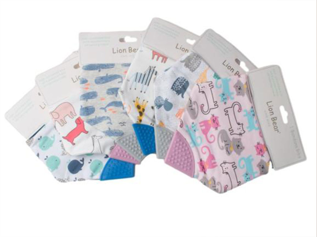 پیشبند دستمال گردنی دو طرفه دارای دندان گیر سیلیکونی لیون بیر LION BEAR