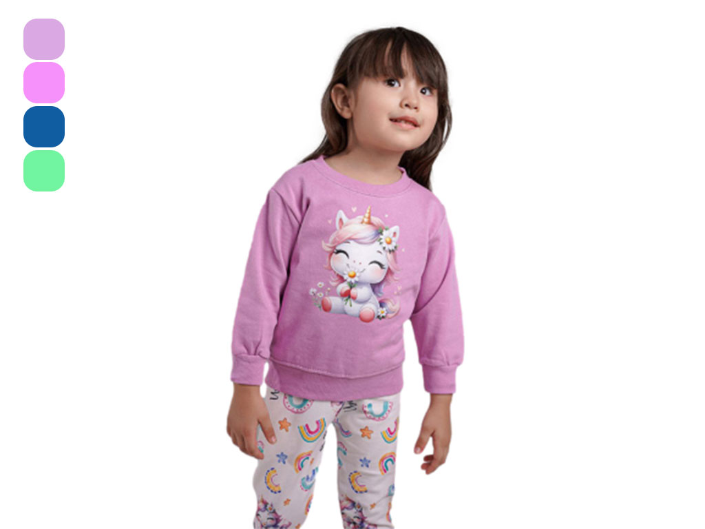 بلوز و شلوار راحتی 2 سال دخترانه دورس طرح اسب تک شاخ کیدومکس kidomax