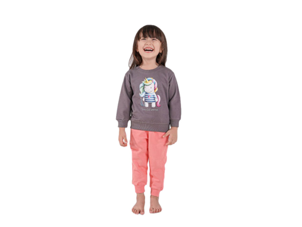 بلوز و شلوار راحتی 2 سال دخترانه دورس طرح اسب تک شاخ کیدومکس kidomax