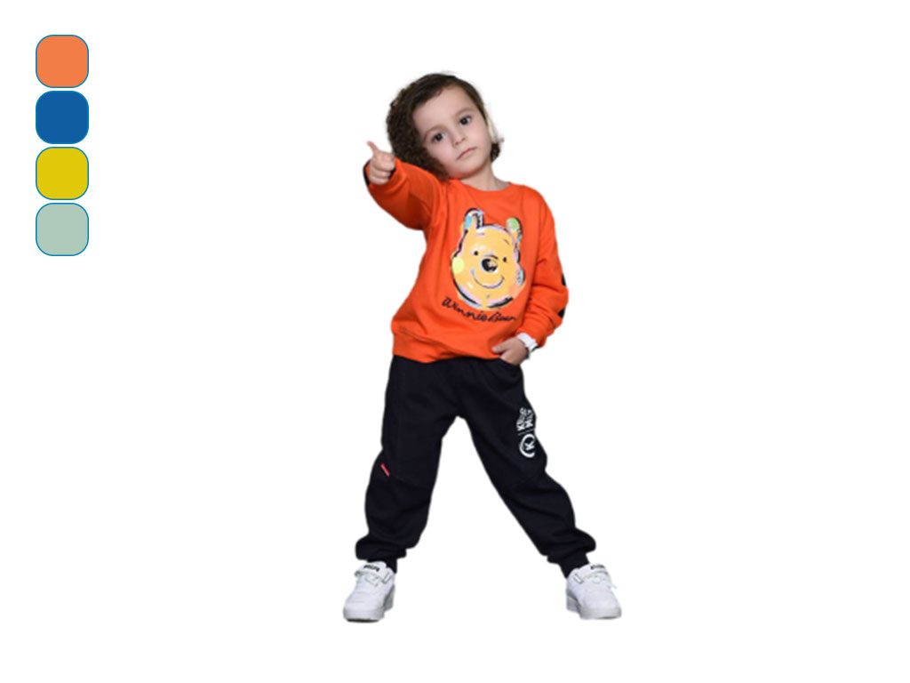 بلوز و شلوار راحتی 3 سال پسرانه دورس طرح کله خرس پو کیدومکس kidomax