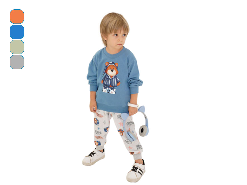 بلوز و شلوار راحتی 3 سال پسرانه دورس طرح خرس خوابالو کیدومکس kidomax