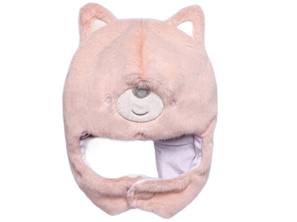 کلاه زمستانی نوزادی زیر گردنی گلبهی رنگ papo