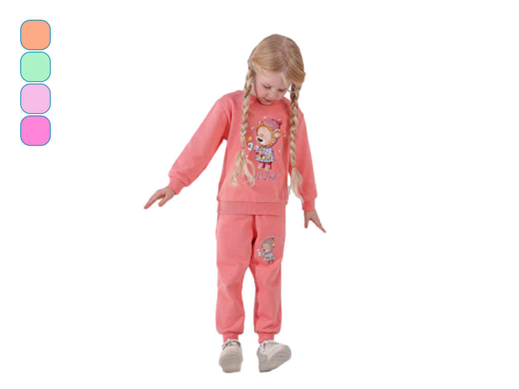 بلوز و شلوار راحتی 3 سال دخترانه دورس طرح خرس و پرنده کیدومکس kidomax