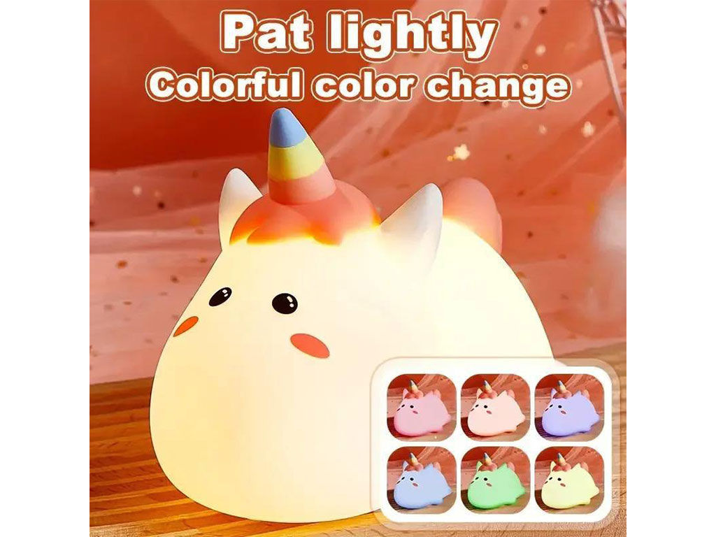 چراغ خواب سیلیکونی شارژی طرح اسب تک شاخ