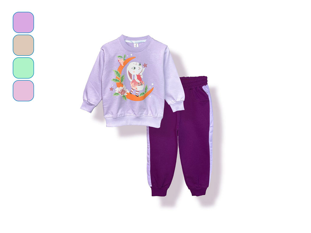 بلوز و شلوار راحتی 3 سال دخترانه دورس طرح خرگوش و ماه کیدو مکس kido max