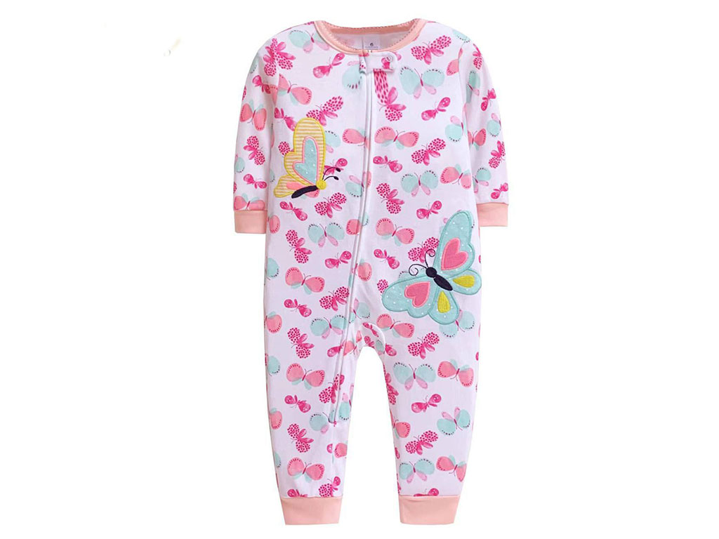 سرهمی نوزادی دخترانه سفید رنگ طرح پروانه