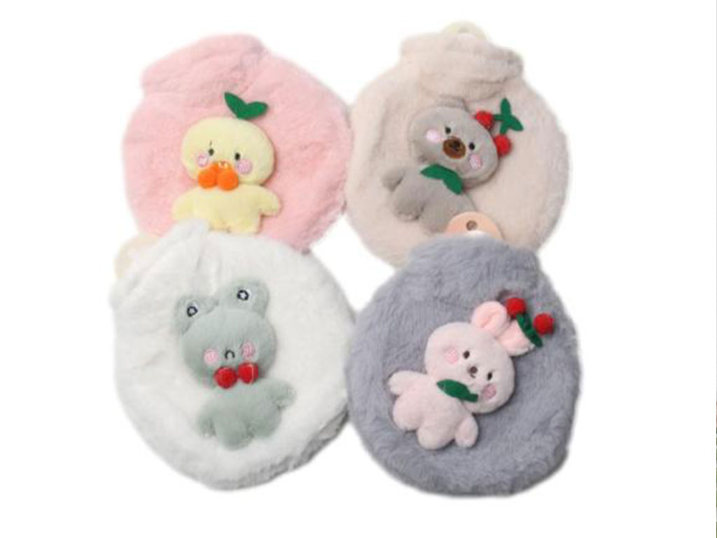 کیسه آب گرم نوزاد و کودک حجم 350 میل مدل گرد طرح عروسکی