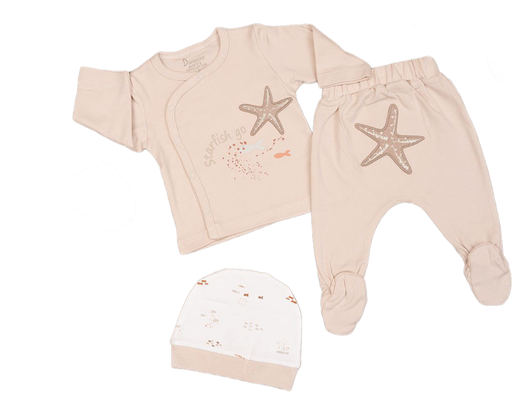 ست بیمارستانی 4 تکه نوزادی  طرح ستاره دریایی دانالو Danaloo