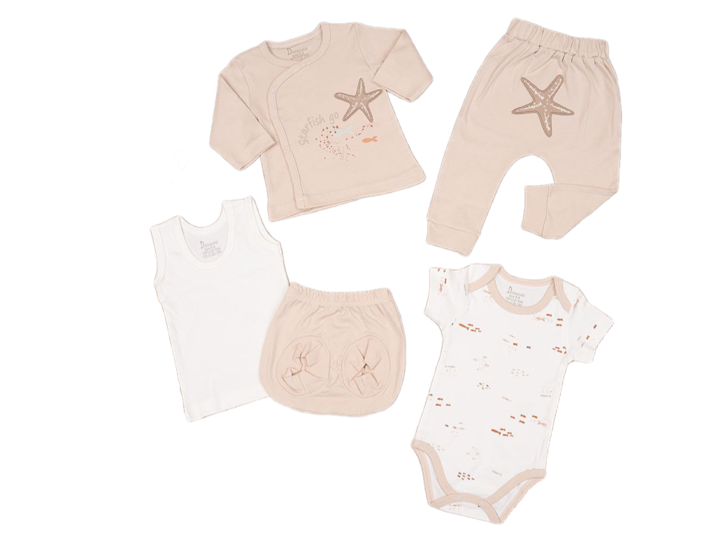 ست بیمارستانی 5 تکه نوزادی  0-3 ماه طرح ستاره دانالو Danaloo