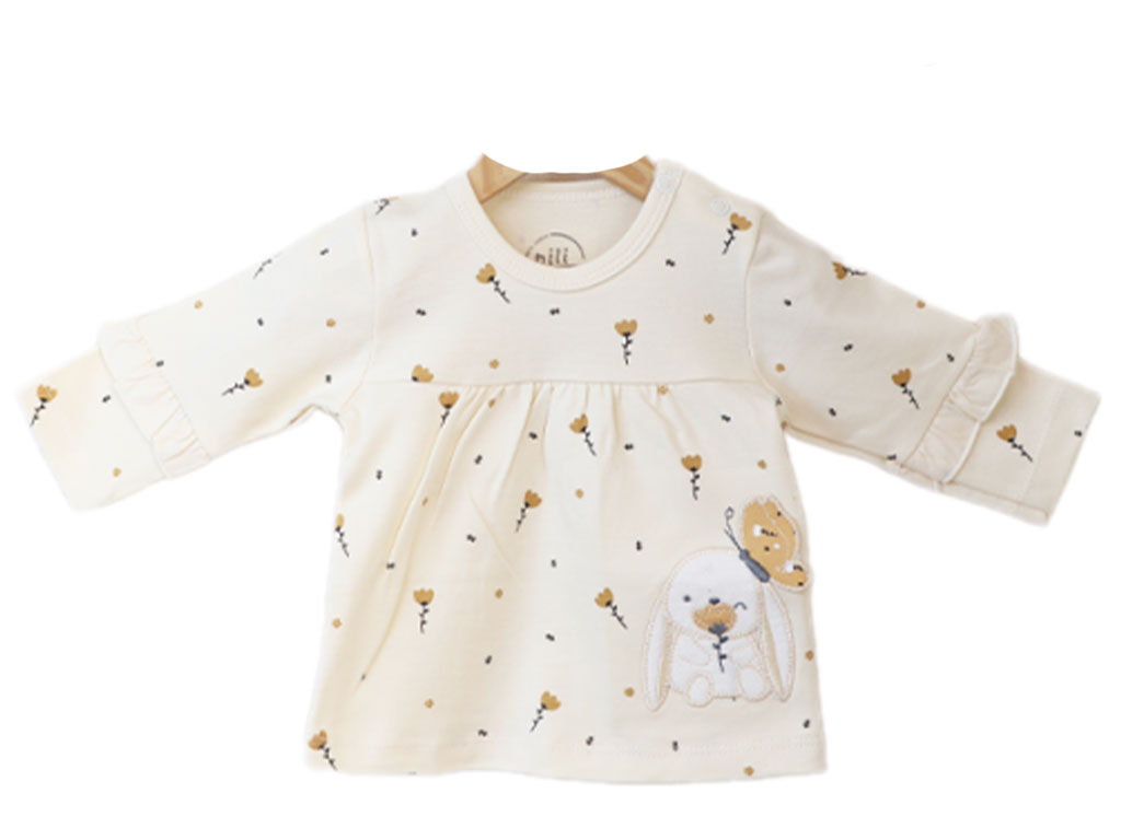 بلوز آستین بلند نوزادی دخترانه طرح مرلین نیلی nili