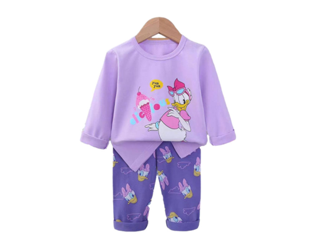 بلوز و شلوار راحتی دخترانه طرح دونالد اردک