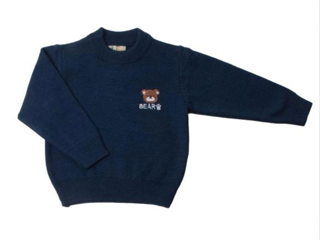 بلوز بافت پسرانه نوزادی رنگ سرمه ای طرح خرس تدی