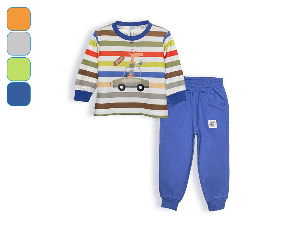 بلوز و شلوار راحتی 3 سال پسرانه دورس طرح زرافه ماشین سوار کیدو مکس kido max