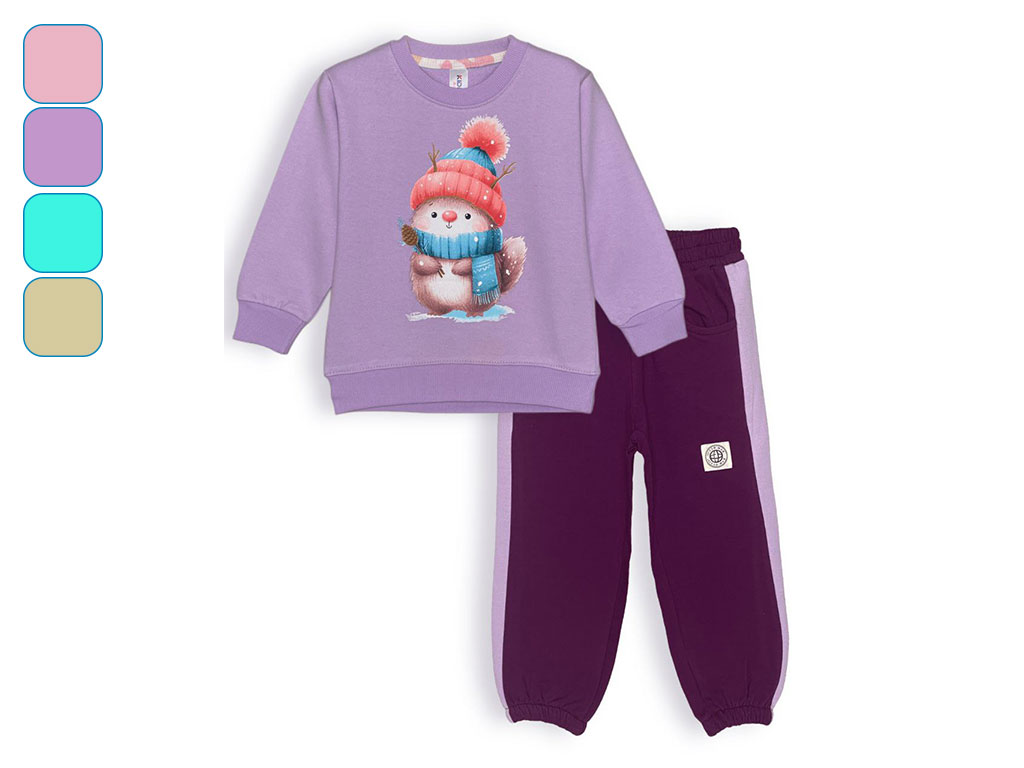 بلوز و شلوار راحتی 2 سال دخترانه دورس طرح سنجاب کلاه دار کیدومکس kidomax