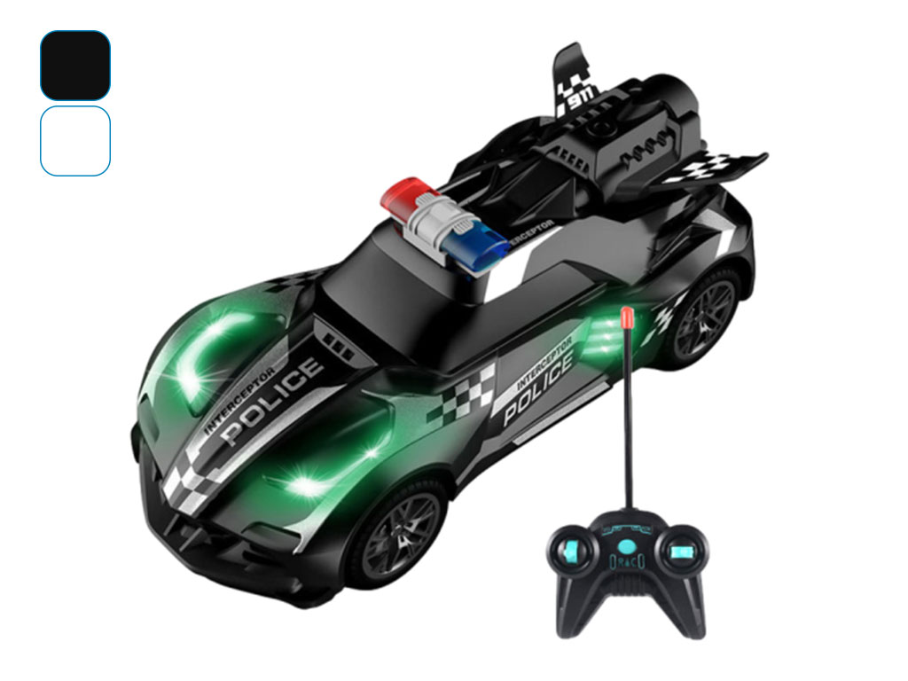 ماشین کنترلی، شارژی، دودزا و چراغدار اسباب بازی طرح ماشین پلیس