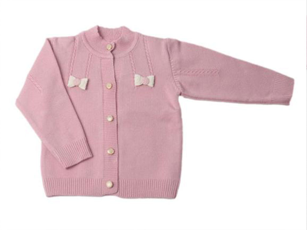 ژاکت بافت دخترانه نوزادی رنگ صورتی
