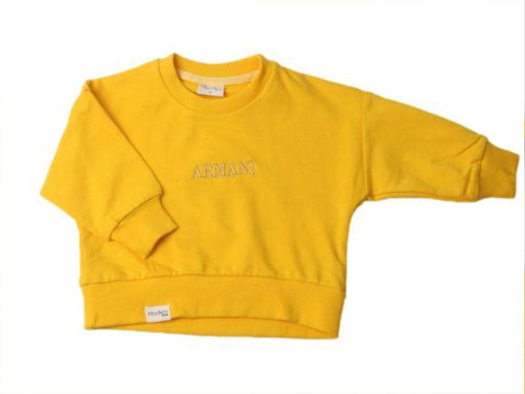 بلوز آستین بلند دورس زرد پرتقالی پسرانه آرمانی armani