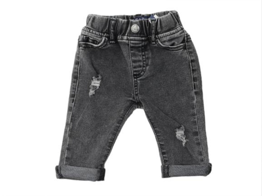 شلوار جین ذغالی کمرکش زاپ دار نوزادی kandy