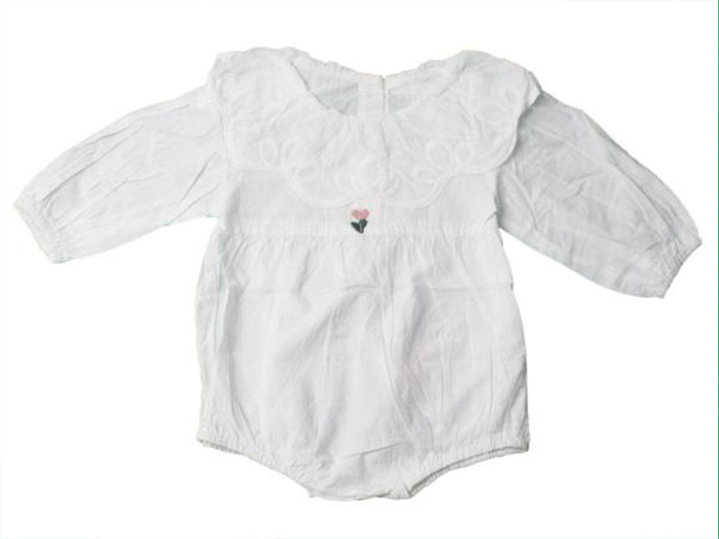 شومیز بادی دخترانه سفید رنگ نوزاد و کودک