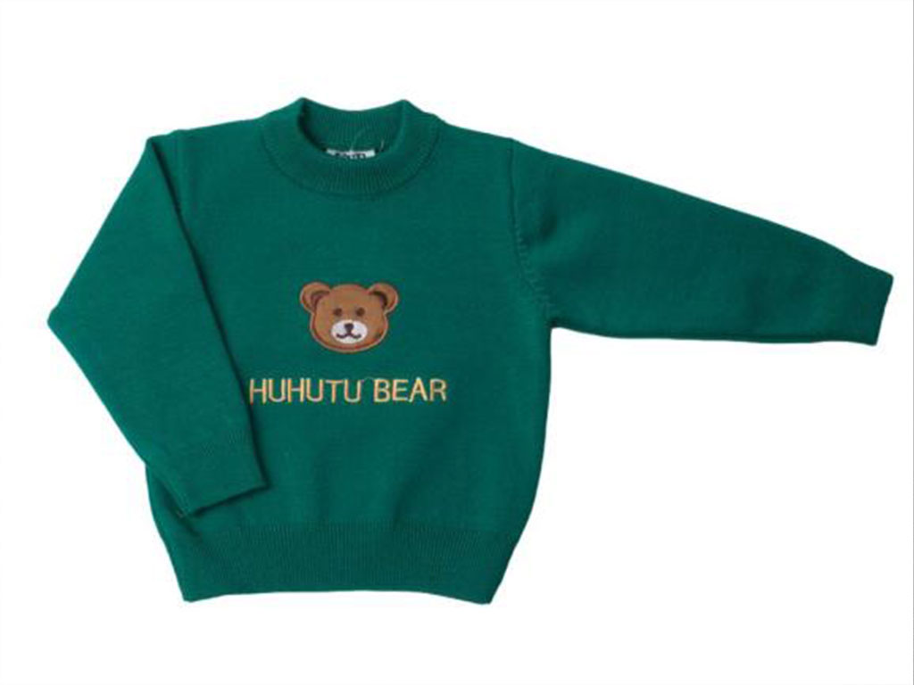 بلوز بافت پسرانه نوزادی رنگ سبز طرح خرس تدی