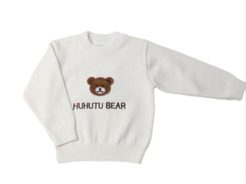 بلوز بافت پسرانه نوزادی رنگ شیری طرح خرس تدی