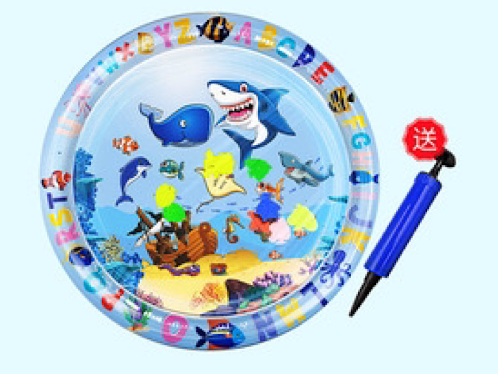 سفره آکواریومی (واتر مت) مدل دایره ای طرح حیوانات دریایی