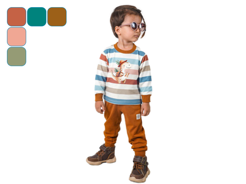 بلوز و شلوار راحتی 1 سال پسرانه دورس طرح دایناسور کیدو مکس kido max