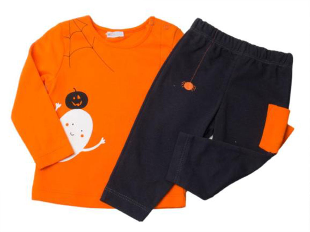 بلوز و شلوار پسرانه نوزاد و کودک طرح Halloween پاپو papo