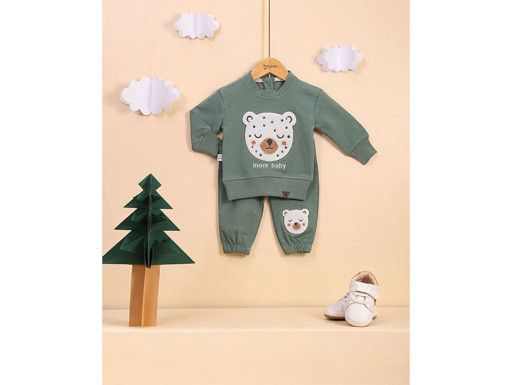 بلوز و شلوار دورس رنگ سبز مدل خرس خال دار آی نور بیبی inoor baby