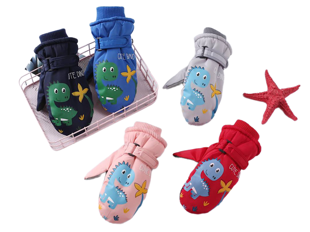 دستکش کیسه ای ضد آب طرح دایناسور 3-6 سال