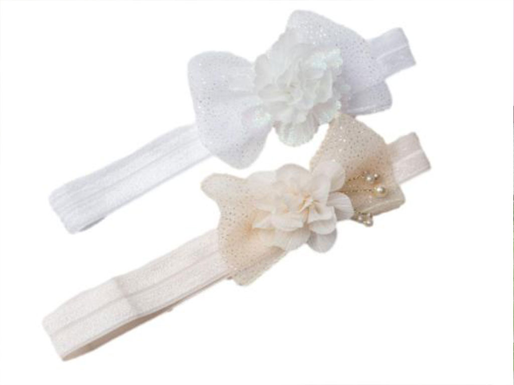 هدبند نوزادی طرح پاپیون و گل