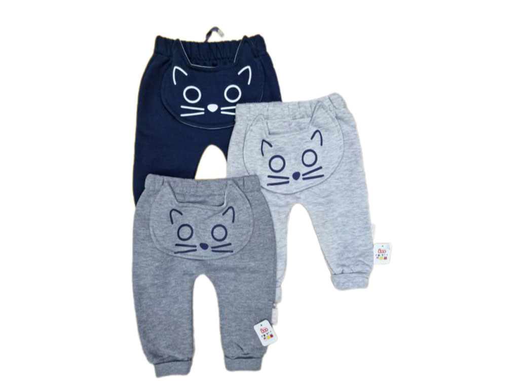 شلوار اسلش توکرکی نوزادی طرح گربه بی بی بو BABY OO