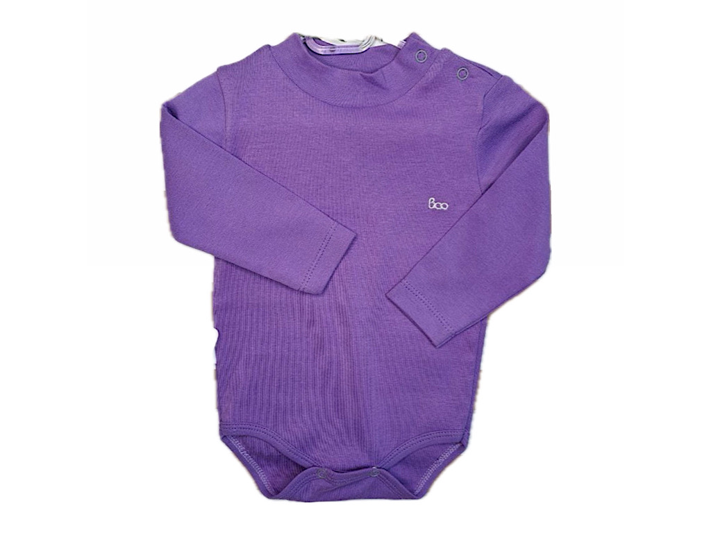 بادی آستین بلند نوزادی بنفش رنگ BABY BOO