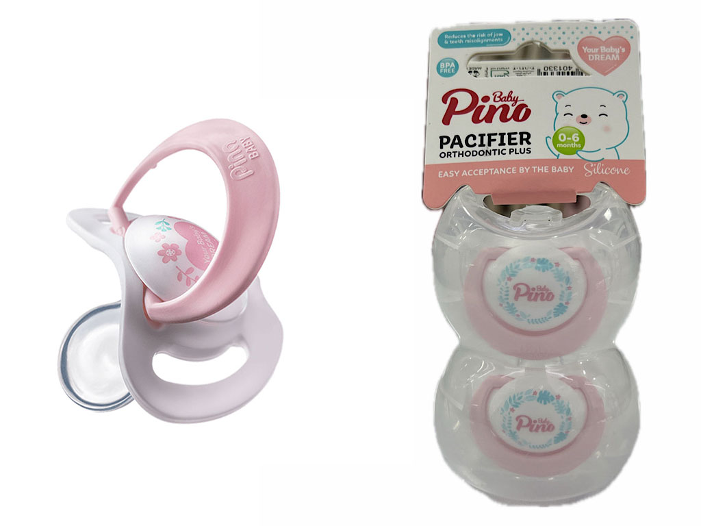 پستانک سیلیکونی ارتودنسی دو عددی سایز 6-0 ماه پینو بیبی Pino baby