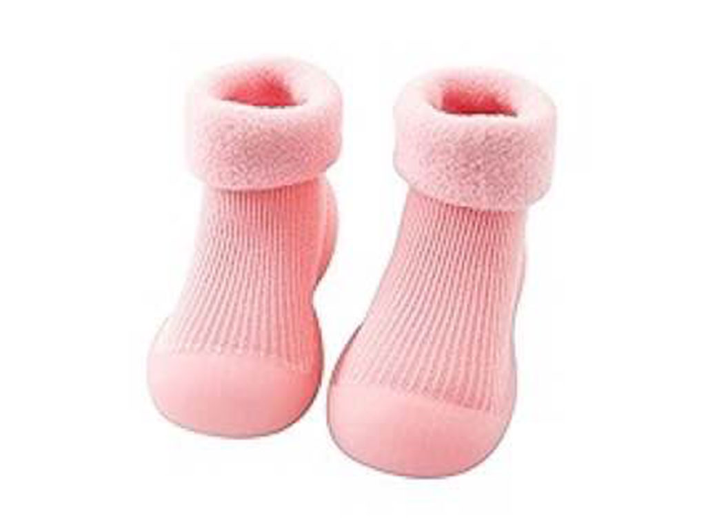 پاپوش جورابی ساق دار توکرکی با کفی سیلیکونی رنگ صورتی