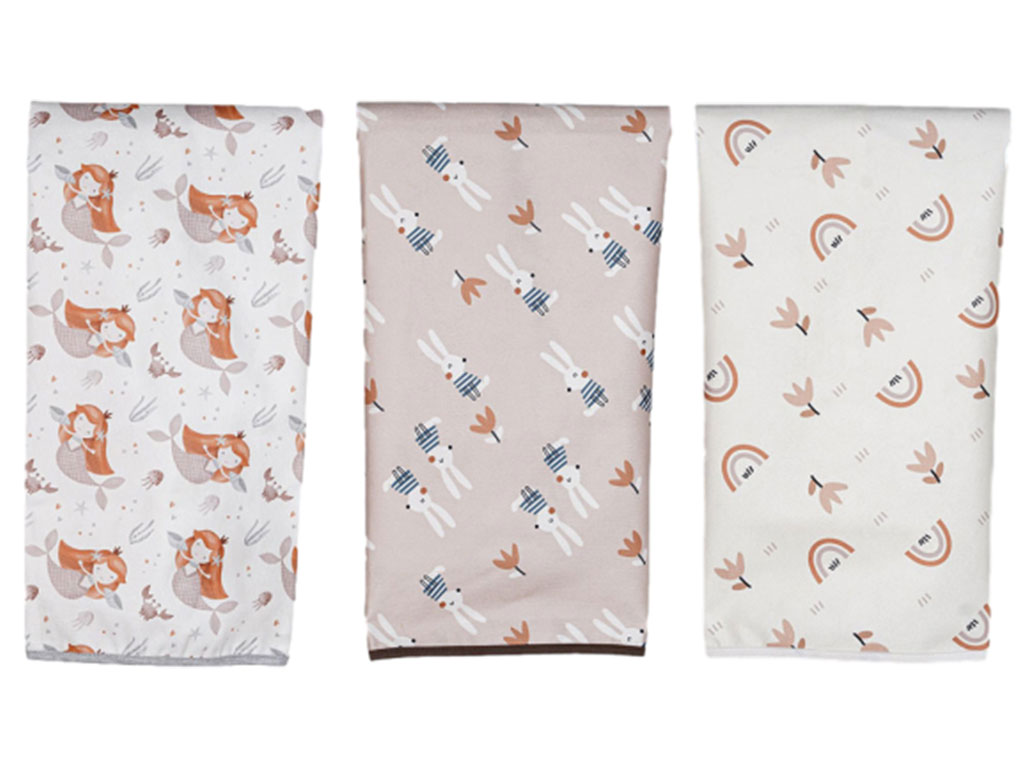 زیرانداز تعویض نوزادی دخترانه طرح دار سایز 60*90 سانتی متر پاپو papo