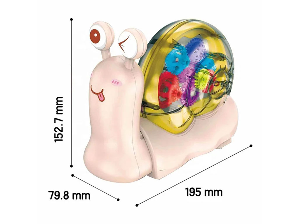 حلزون چرخ دنده ای موزیکال و چراغ دار اسباب بازی