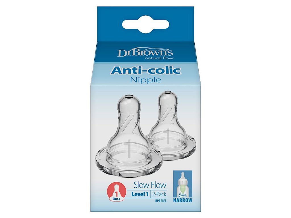 سر شیشه شیر سیلیکونی +0 ماه نوزادی slow flow دو عددی دکتر براون Dr Browns