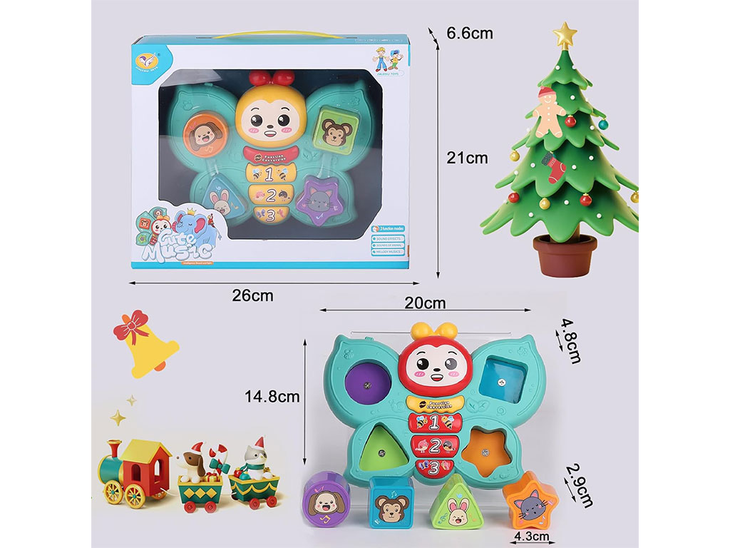 پروانه موزیکال و چراغ دار اسباب بازی jialegu toys