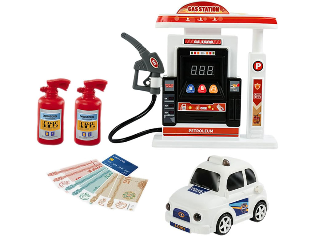 ست پمپ بنزین موزیکال و چراغ دار اسباب بازی