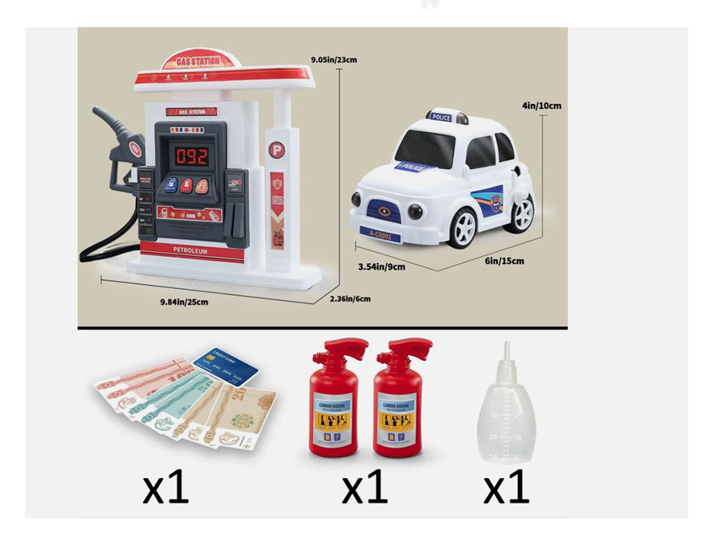 ست پمپ بنزین موزیکال و چراغ دار اسباب بازی