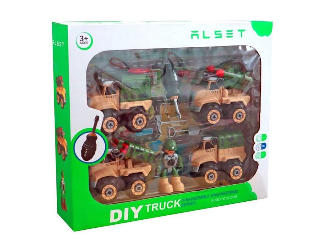 ست ماشین های ارتشی به همراه لوازم جانبی اسباب بازی (8 تکه)