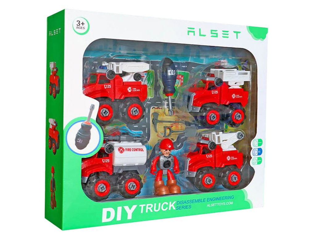 ست ماشین های آتش نشانی به همراه لوازم جانبی اسباب بازی (8 تکه)