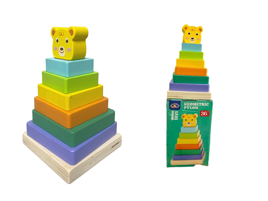 برج هوش چوبی مدل خرس اسباب بازی