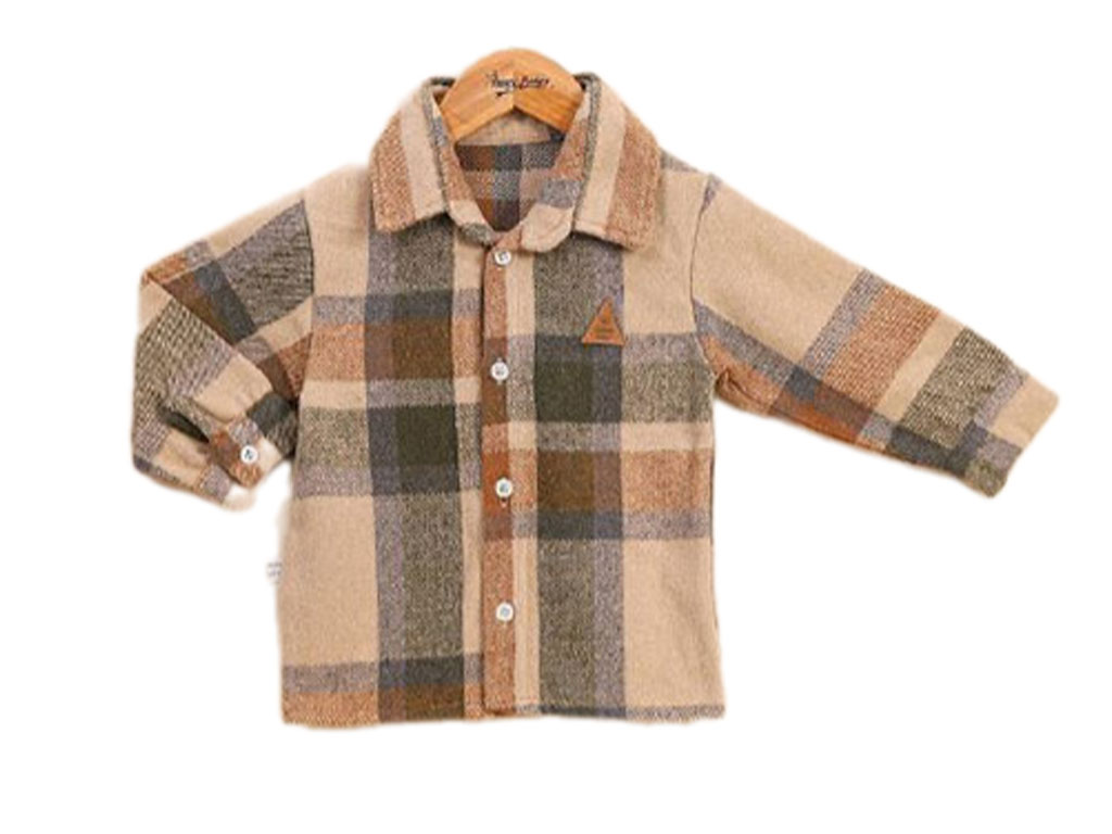 پیراهن پشمی (شکت) چهارخانه پسرانه آی نور بیبی inoor baby