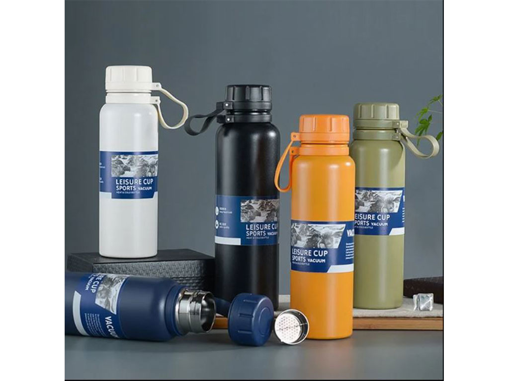 فلاسک استیل 1200 میلی لیتر به همراه توری صافی و بند سیلیکونی